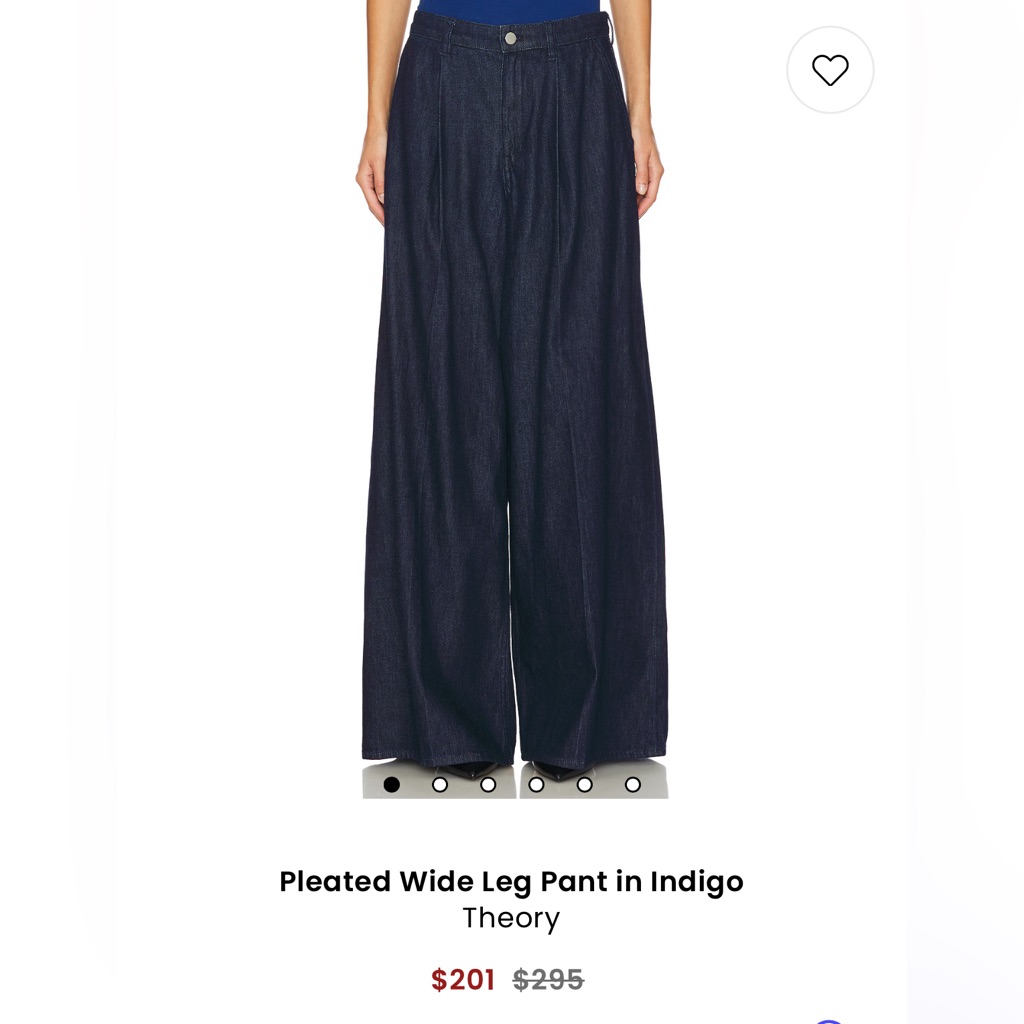 Theory Indigo WideLeg Denim Pants